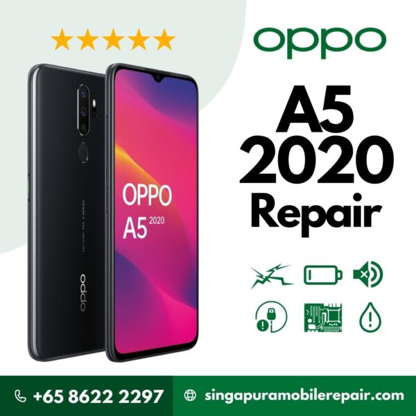 Oppo A5 (2020) Cracked LCD Display Screen Battery Can't On Logo Water Damage Motherboard Repair Replacement Cost Singapore