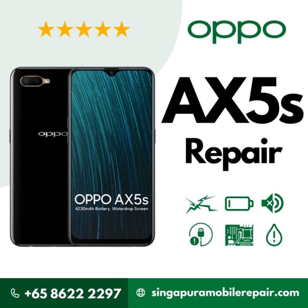 Oppo AX5s Cracked LCD Display Screen Battery Can't On Logo Water Damage Motherboard Repair Replacement Cost Singapore