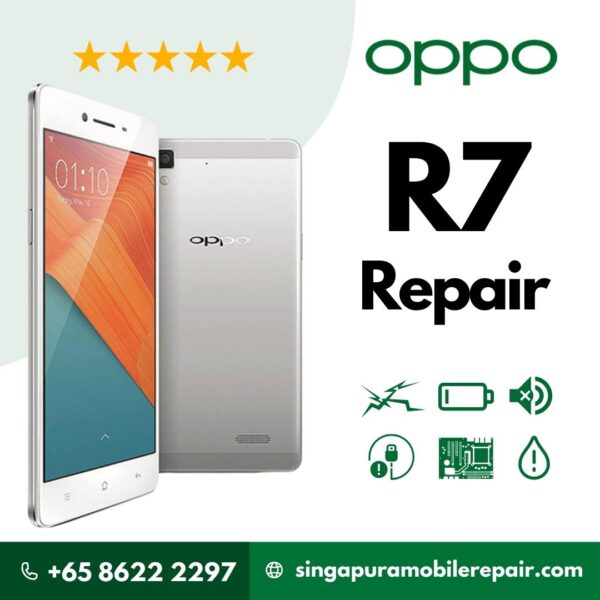 Oppo R7 Cracked LCD Screen Display Battery Can't On Logo Water Damage Motherboard Repair Replacement Cost Singapore