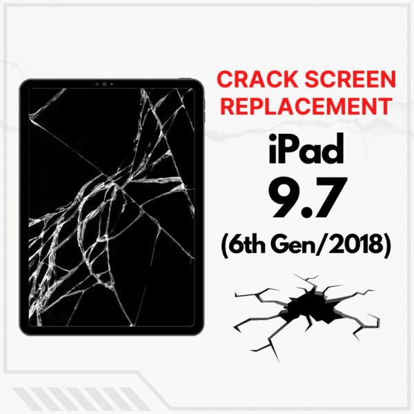 Apple iPad 9.7 6th Gen (2018) Cracked Front Screen Glass Replacement Cost Singapore