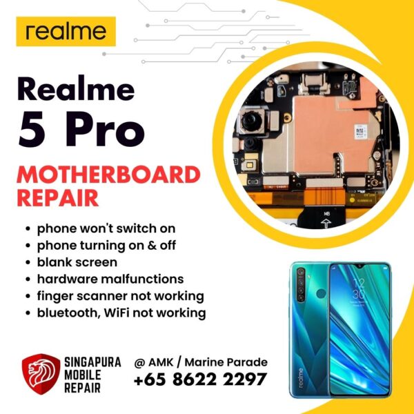 Realme 5 Pro Can't On Data Recovery Motherboard / Logic Board (IC Chip Replacement / CPU Repair) Cost Singapore