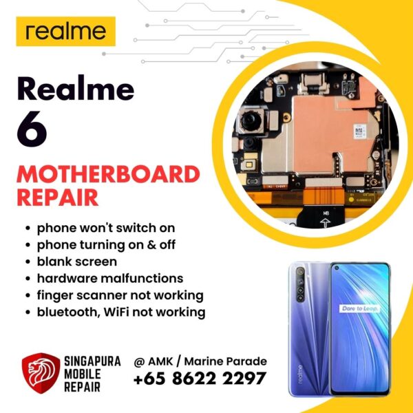 Realme 6 Can't On Data Recovery Motherboard / Logic Board (IC Chip Replacement / CPU Repair) Cost Singapore