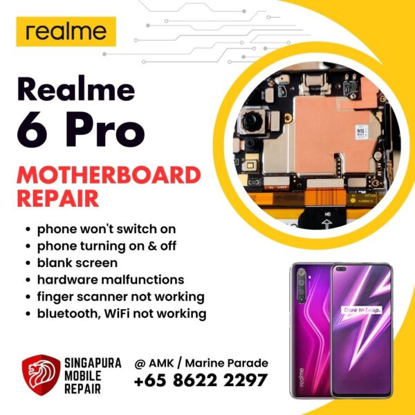 Realme 6 Pro Can't On Data Recovery Motherboard / Logic Board (IC Chip Replacement / CPU Repair) Cost Singapore