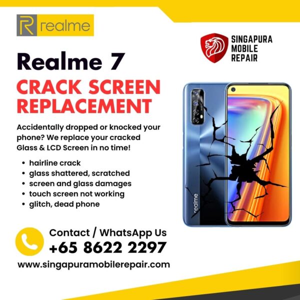 Realme 7 Cracked Front Screen Glass Replacement Cost Singapore