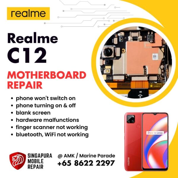 Realme C12 Can't On Data Recovery Motherboard / Logic Board (IC Chip Replacement / CPU Repair) Cost Singapore