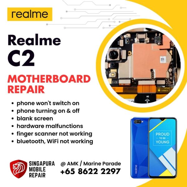 Realme C2 Can't On Data Recovery Motherboard / Logic Board (IC Chip Replacement / CPU Repair) Cost Singapore