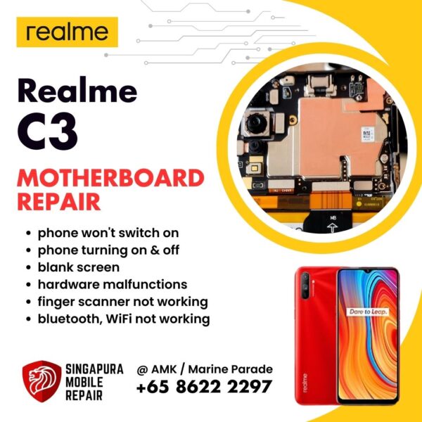 Realme C3 Can't On Data Recovery Motherboard / Logic Board (IC Chip Replacement / CPU Repair) Cost Singapore