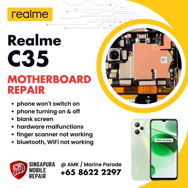 Realme C35 Can't On Data Recovery Motherboard / Logic Board (IC Chip Replacement / CPU Repair) Cost Singapore