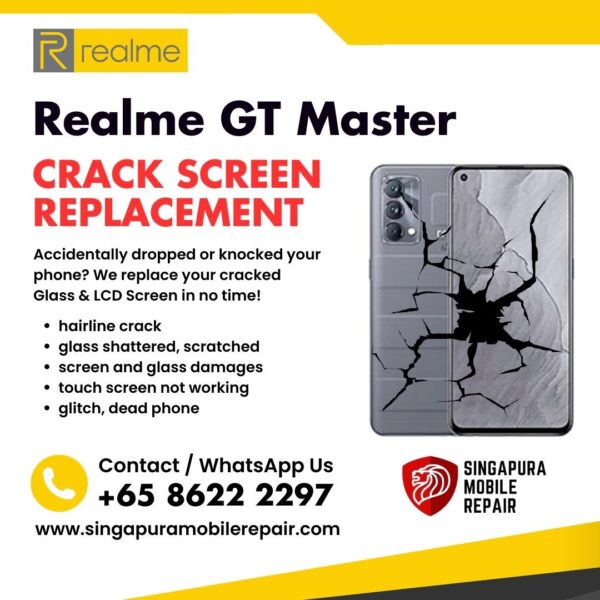 Realme GT Master Cracked Front Screen Glass Replacement Cost Singapore