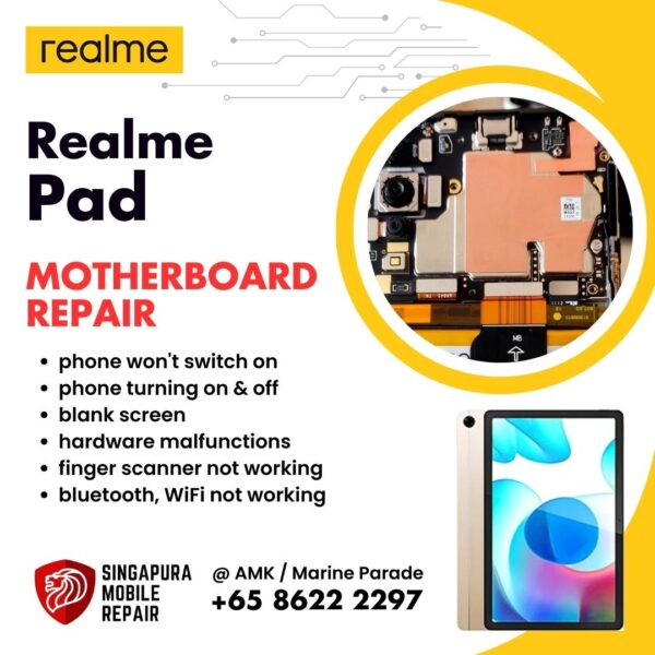 Realme Pad Can't On Data Recovery Motherboard / Logic Board (IC Chip Replacement / CPU Repair) Cost Singapore