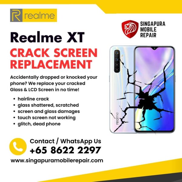 Realme XT Cracked Front Screen Glass Replacement Cost Singapore