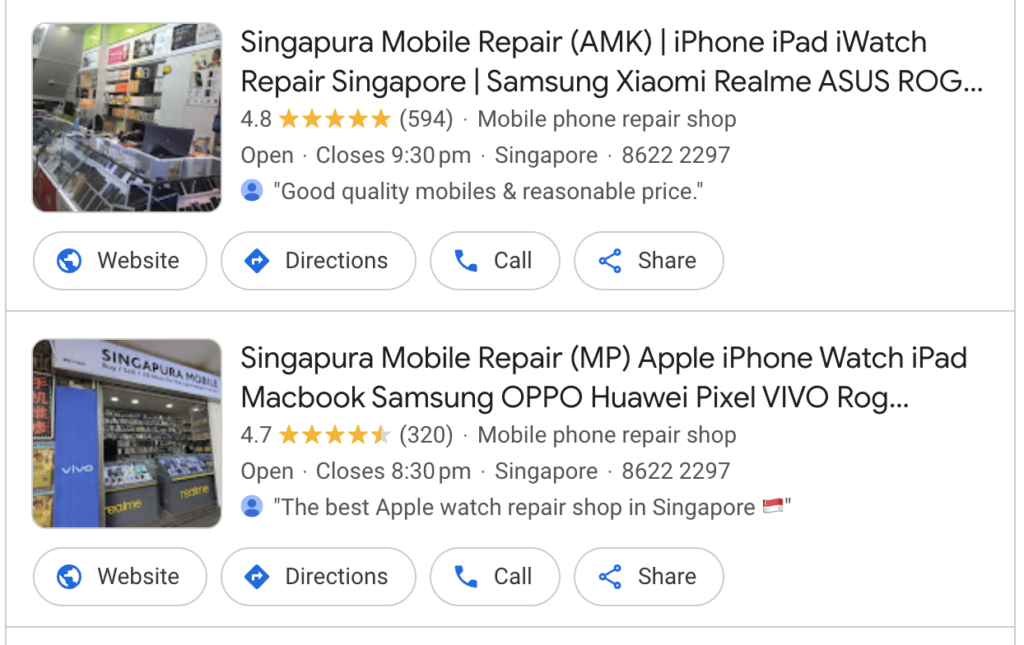 iPhone Repair Services in Singapore-Google 5 Star Reviews