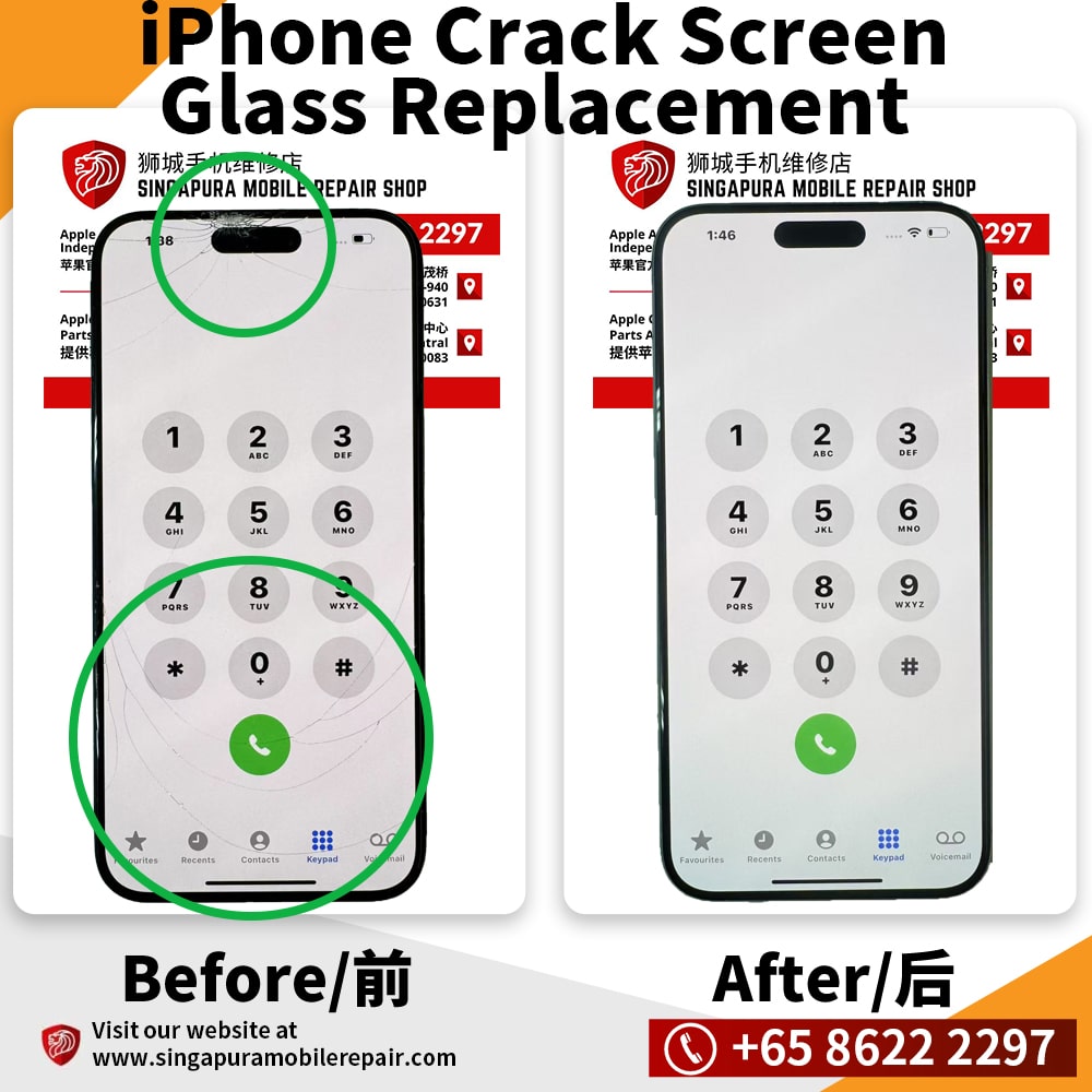 Image showcasing Cheapest iPhone Screen Glass Repair & Replacement Center Singapore ...