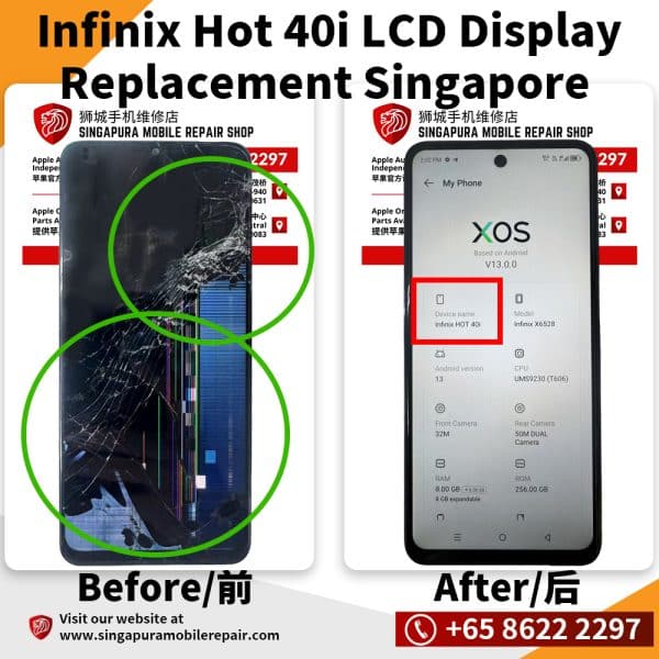 Cheapest Infinix Hot 40i Repair Service Shop Singapore-传音手机维修中心