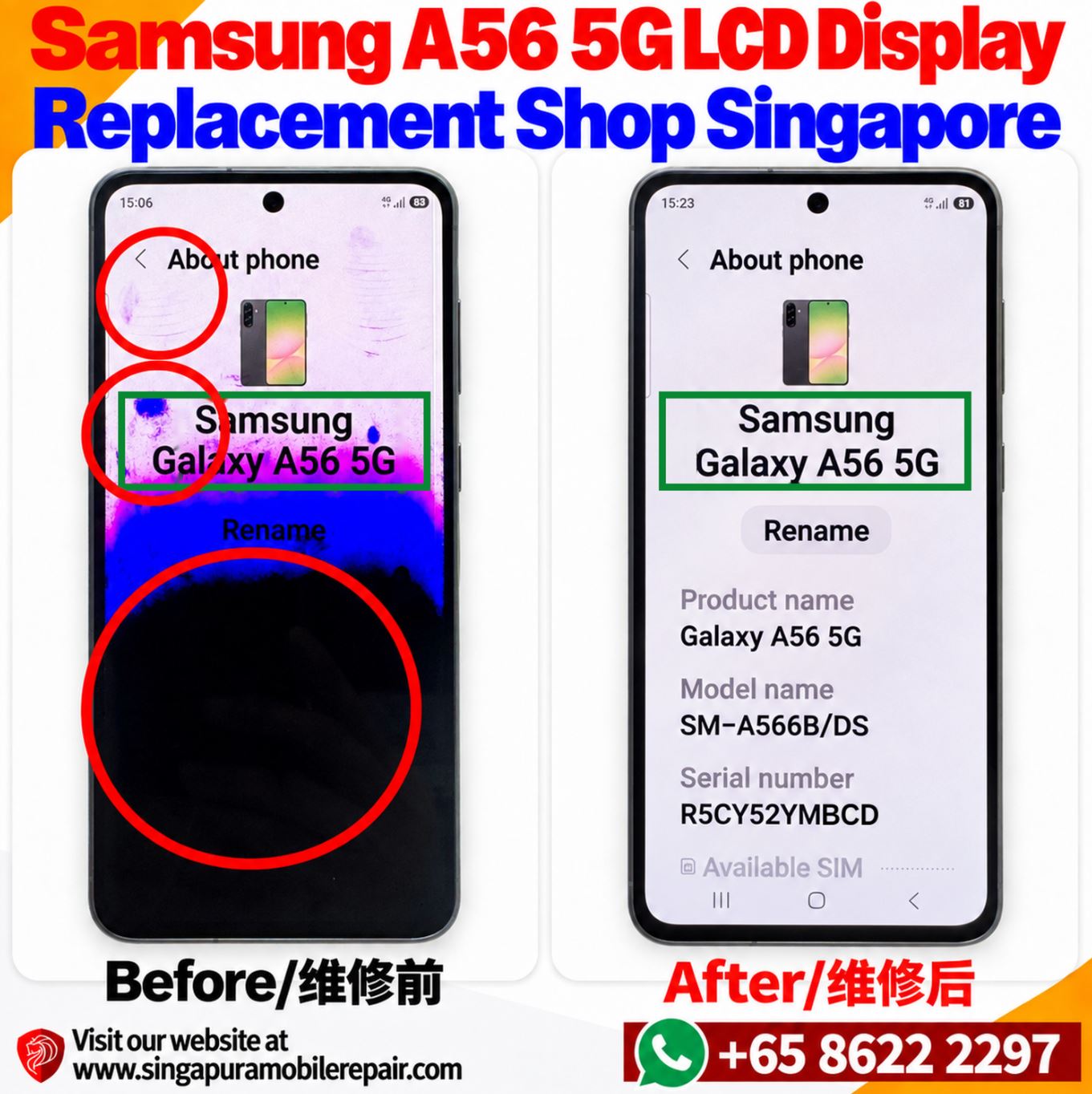 Samsung Galaxy A56 5G LCD Display Replacement Singapore