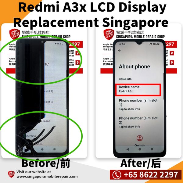 Xiaomi Redmi A3x Phone LCD Display Replacement Singapore-小米手机修理中心