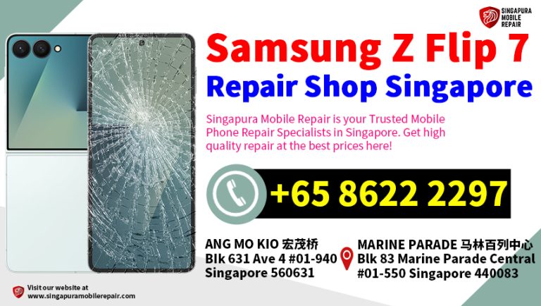 Cheapest Samsung Galaxy Z Flip 7 Broken LCD Screen Repair Center Shop in Singapore